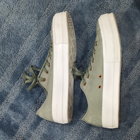 Women's Converse Chuck Taylor Leather Lift, Green - Picture 7 of 8